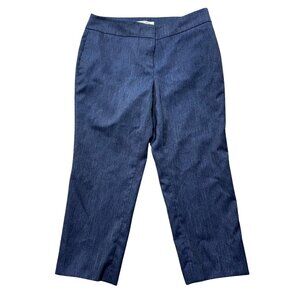 Kasper Womens Denim Trousers Size 12 Mid-Rise Straight Leg Made In Vietnam